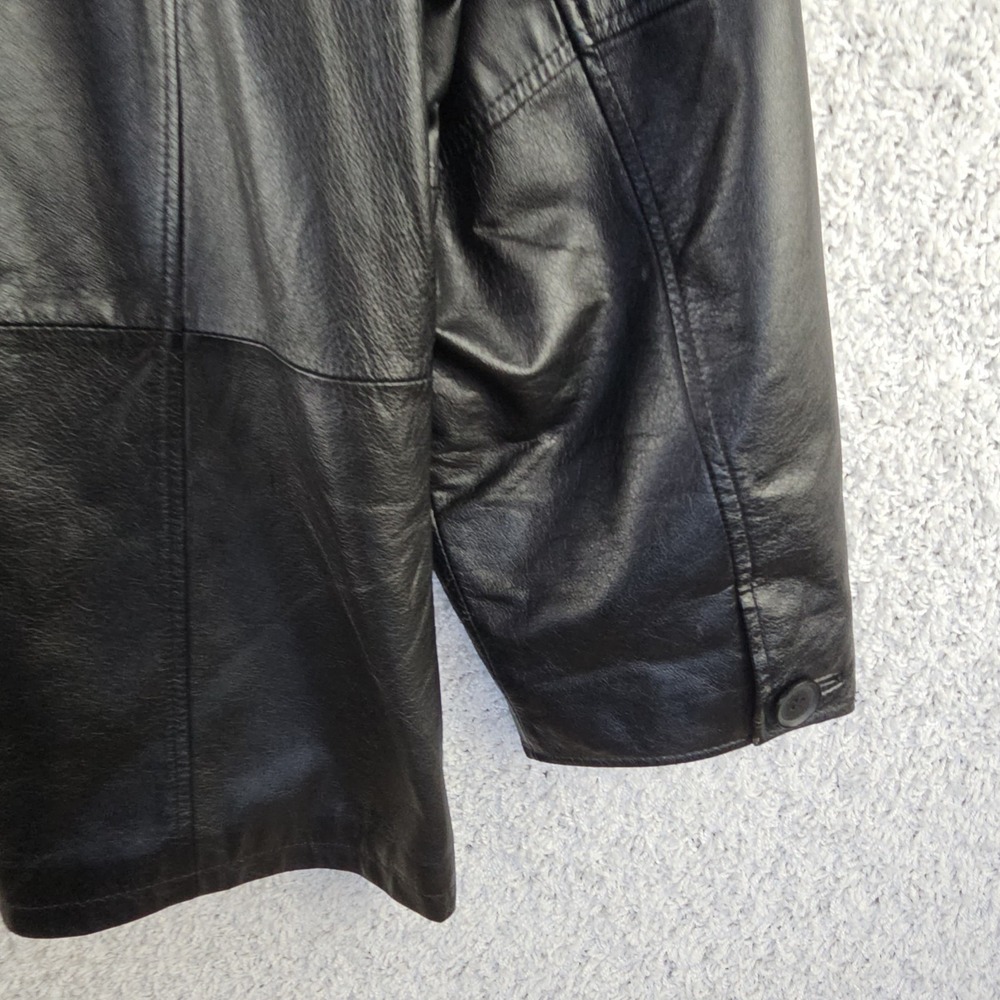 Wilsons M. Julian Diamond Quilted Black Leather Jacket Men's Size XL Button Up - Picture 13 of 16